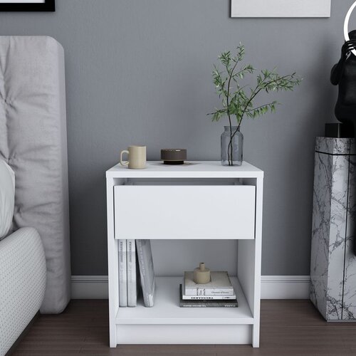 Hanah home Sheridan - White White Nightstand Cene