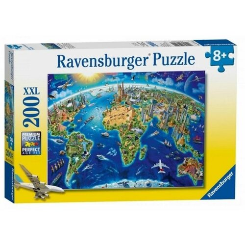 Ravensburger puzzle (slagalice) - Karta sveta sa znamenitostima RA12722 Slike