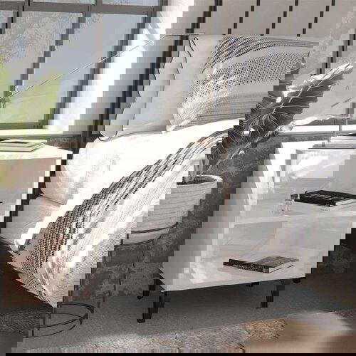  Noćni ormarić s metalnim nogama visoki sjaj bijeli 40x30x50 cm Cijene