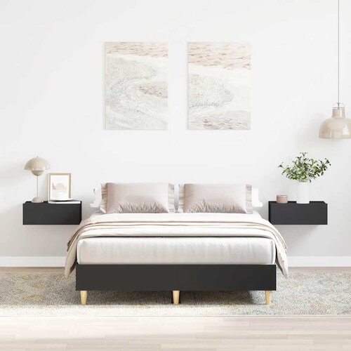 vidaXL Posteljni okvir brez vzmetnice črn 135x190 cm inženirski les Cene