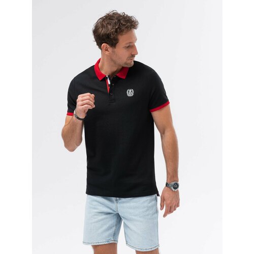 Ombre Men's polo shirt with contrasting elements Slike