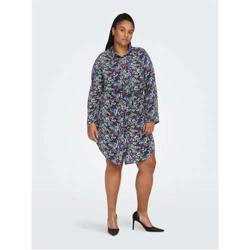 Only Purple-blue women floral shirt dress CARMAKOMA Ayana - Ladies