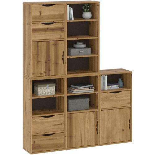  Bočni ormarići 5 kom ODDA 40x24x79 cm puno drvo bor Slike