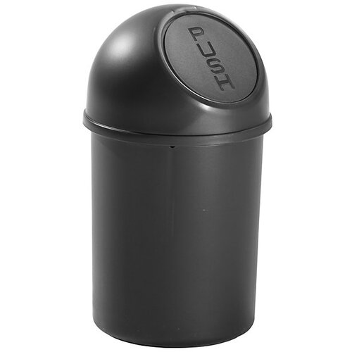 Helit Posoda za odpadke, iz umetne mase, odpiranje na pritisk, prostornina 6 l, VxØ 375 x 216 mm, črn, DE 6 kosov Cene