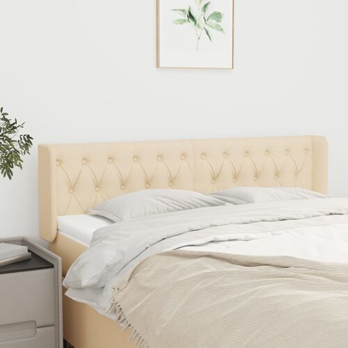 VidaXL Vzglavje z u&amp;scaron;esi krem 163x16x78/88 cm blago Slike