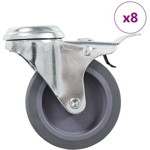 VidaXL Gibljiva kolesa z luknjo za sornik 8 kosov 75 mm, (21036043) Slike