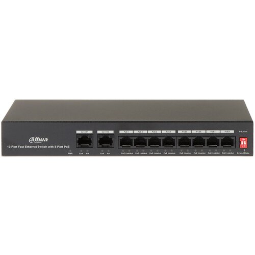 Dahua PFS3010-8ET-65 10-Port Fast Ethernet Switch with 8-Port PoE Cene