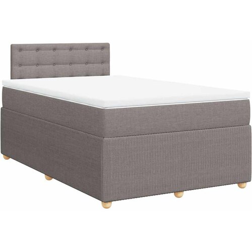  Krevet s oprugama i madracem smeđesivi 120 x 190 cm od tkanine Slike