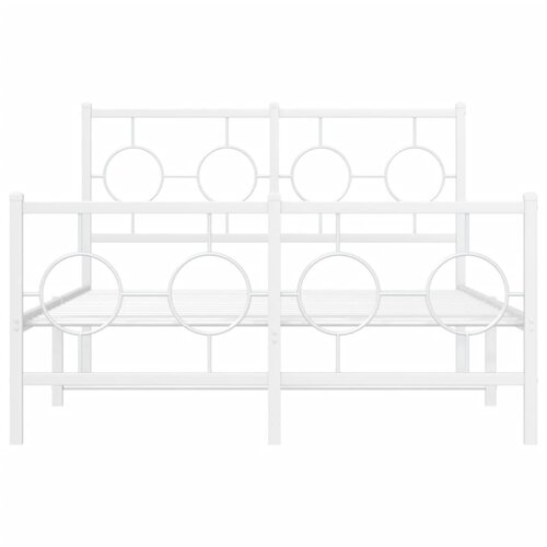  Metalni okvir kreveta uzglavlje i podnožje bijeli 120x190 cm Slike