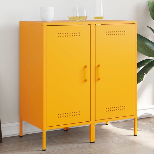 vidaXL Komode 2 kom boja senfa 36x39x79 cm od hladno valjanog čelika Cijene