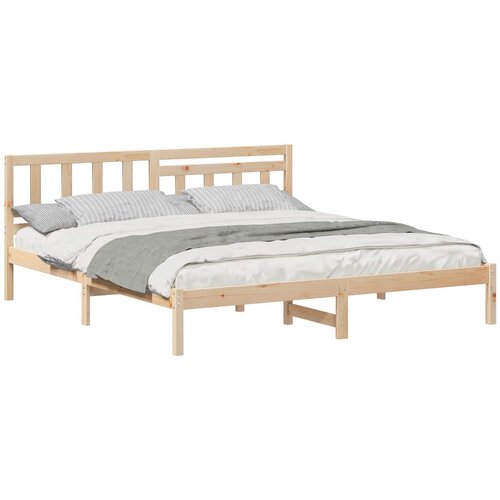 vidaXL Konstrukcija postelje Rjava 140 x 200 cm Masivno borovo les, (5000127217) Cene