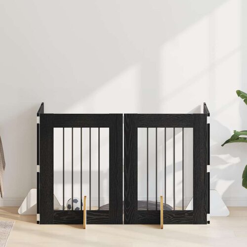  Vrata za pse z stojali 4 pcs Črni hrast 60 x 80 cm, (5000232740) Cene