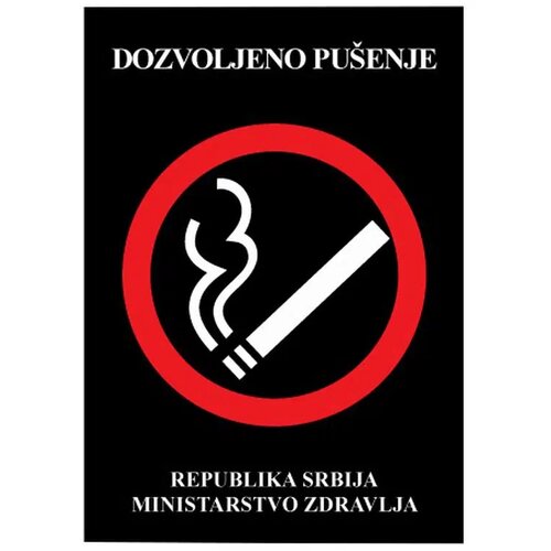 No Statovac nalepnica, dozvoljeno pušenje, A7 490610 Cene