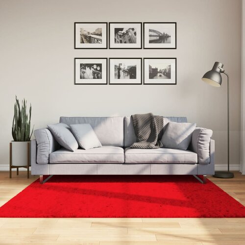VidaXL Preproga s kratkimi vlakni mehka pralna rdeča 160x160 cm Slike