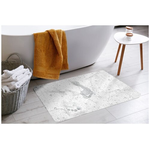 Douceur d int&amp;eacute;rieur Bela/siva kopalni&amp;scaron;ka preproga iz diatomejske zemlje 50x70 cm Aqua &amp;ndash; Slike