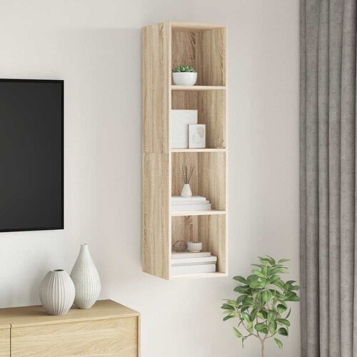  Zidni TV ormarić boja hrasta 37x37x142,5 cm konstruirano drvo Slike