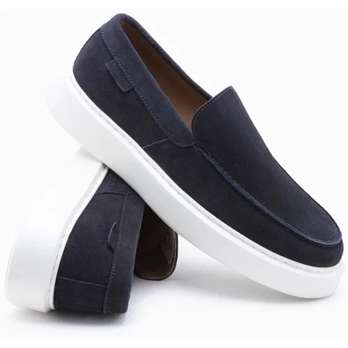 Ombre Men's slip-on half shoes on thick sole - navy blue