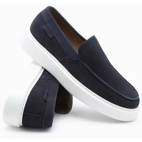 Ombre Men's slip-on half shoes on thick sole - navy blue