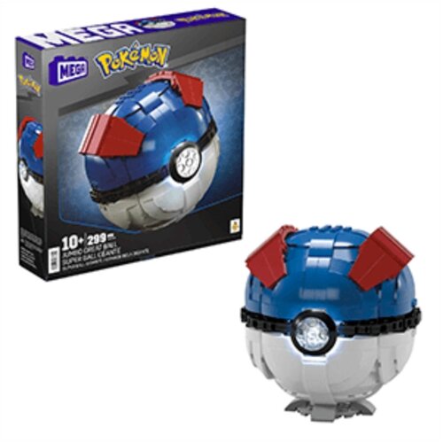 Mattel Mega Pok&amp;eacute;mon Building Toys za odrasle, zgrajena Jumbo odlična žoga z 299 kosov in lučmi, 5 v visoki, za kolektorji, HMW04, (21551682) Slike
