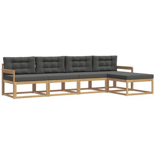 vidaXL Zunanja garnitura za sedenje 4 pcs Bela in antracit Poliester, (5000280311) Cene