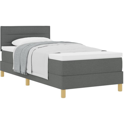 VidaXL Temno siva postelja z vzmetnico 90x200 cm iz tkanine, (22083459) Slike