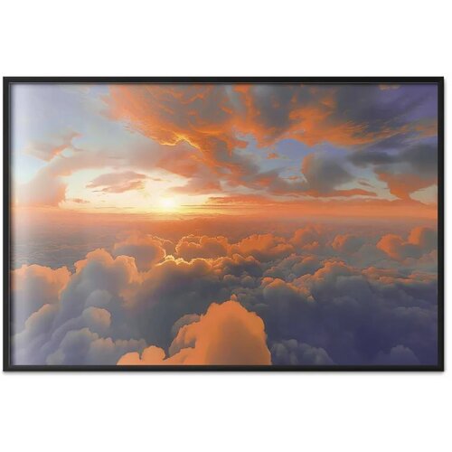  Plakat When Dawn Tickles the Clouds: A Color Show on the Morning Sky 60x40 Crni okvir Slike