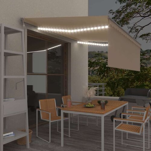  Automatska tenda s roletom i senzorom LED 4 x 3 m krem Cijene