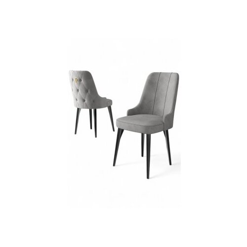 Hanah home Newa set stolica, 46x94x46 cm, 2 dijela, sivo-crna Cene