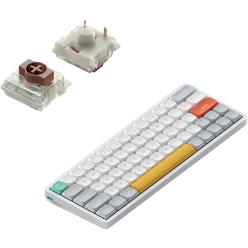 Nuphy Air60 V2 Brezžična Mehanska Tipkovnica Ionic White Brown Switch / Bluetooth / 2.4GHz, (22126147) Cene