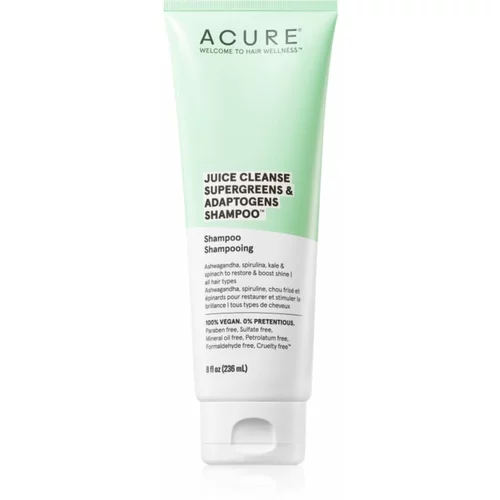 ACURE Juice Cleanse Supergreens & Adaptogens energijski šampon za obremenjene lase in lasišče 236 ml