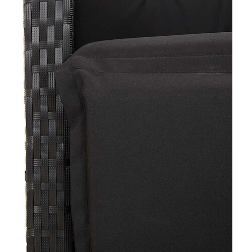  5-dijelni vrtni blagovaonski set s jastucima od poliratana crni Crna 90 cm table length Slike