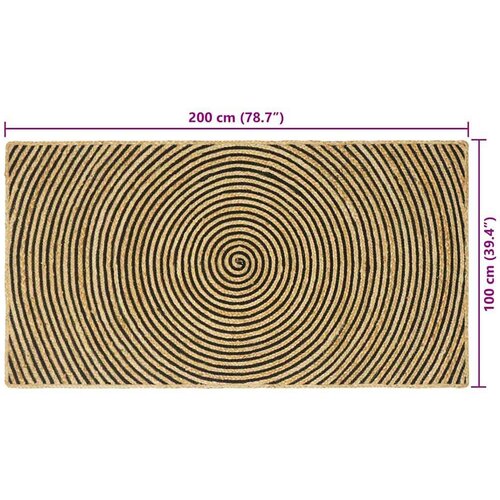  Tepih Prirodna i crna 100 x 200 cm Juta Slike