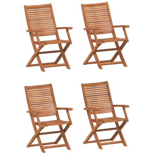  Sklopive vrtne stolice 4 kom 57x66x95 cm masivno drvo bagrema Slike