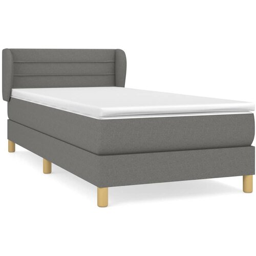VidaXL Box spring postelja z vzmetnico temno siva 80x200 cm blago, (20790016) Slike