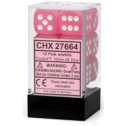 Chessex kockice - borealis - luminary - pink & silver - dice block (12) Cene