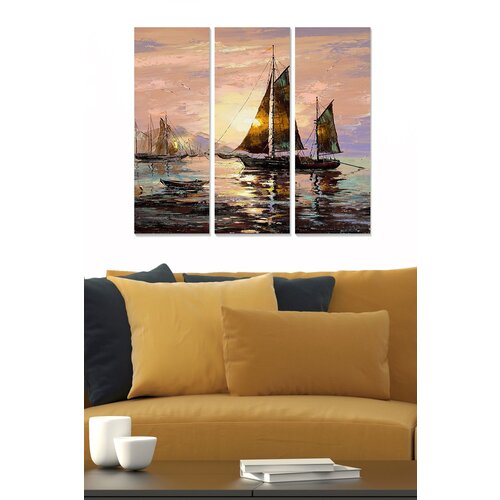 Wallity MDF1063275 multicolor decorative mdf painting (3 pieces) Slike