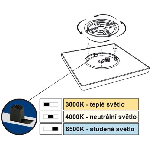 Top Light -LED plafonsko LED svetlo REVIT LED/24W/230V 3000/4000/6500K 30x30 cm bela Slike
