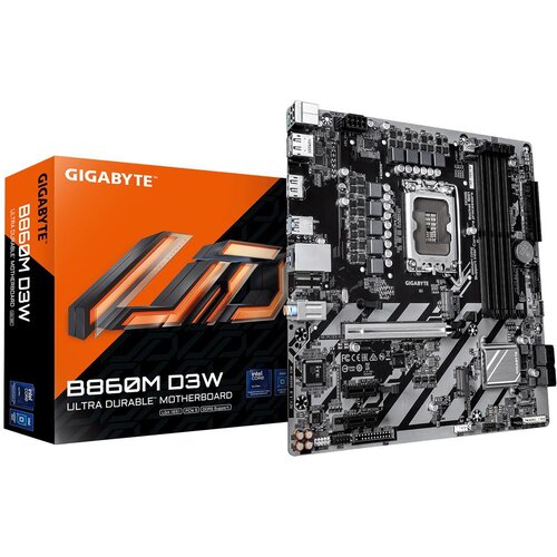 Gigabyte B860M D3W Motherboard - Intel Core Ultra Series CPUs, 4+1+2 Phases VRM, up to 9066MHz DDR5, 2xPCIe 4.0 M.2, 1GbE LAN, USB 3.2 Gen 1 Cijene