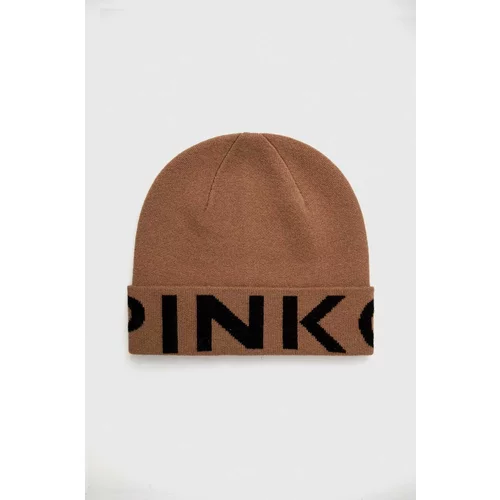 Pinko Vunena kapa boja: smeđa, od tanke pletenine, vunena