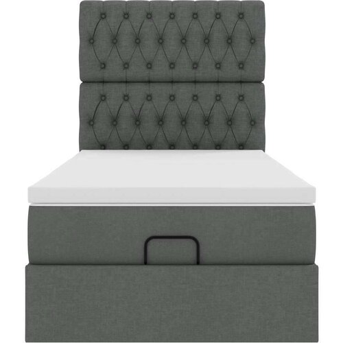 VidaXL Otomanski okvir kreveta s madraca tamnosivi 90x190cm tkanine Slike
