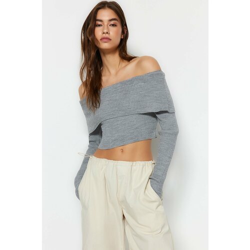 Trendyol Sweater - Grau - Slim fit Cene