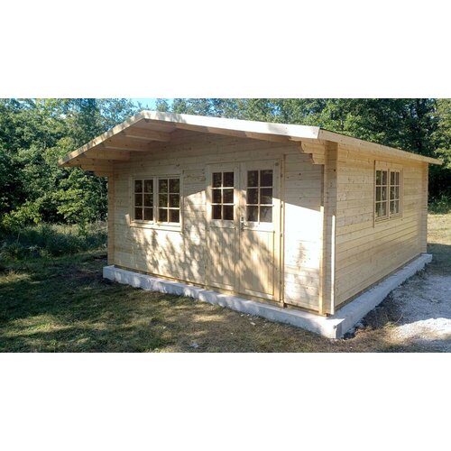 Male kuće Drvena vrtna kuća ENZO D 500 &amp;times; 500 cm sa &amp;scaron;indrom Slike