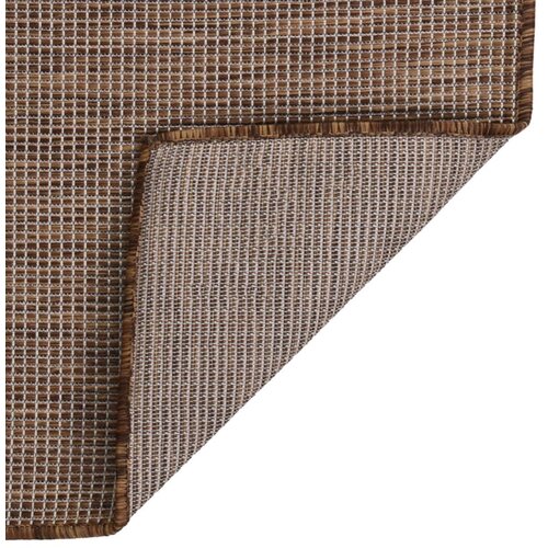 Maison Chic Zunanja Preproga, Rug ploščato tkanje 140x200 cm rjava, (22122495) Cene