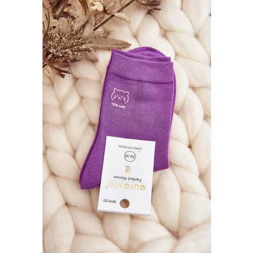 Kesi Women's Plain Socks with Purple Slike