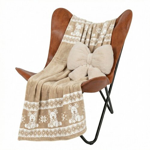 Tiseco Home Studio Bež flanelska deka s božićnim motivom 130x160 cm XMAS &amp;ndash; Slike