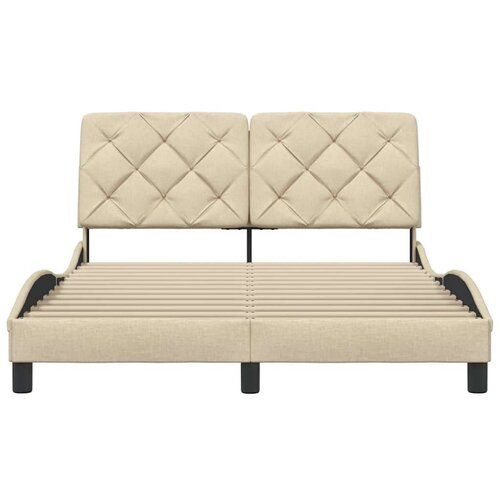 VidaXL Okvir kreveta bez madraca krem 120 x 200 cm od tkanine Slike