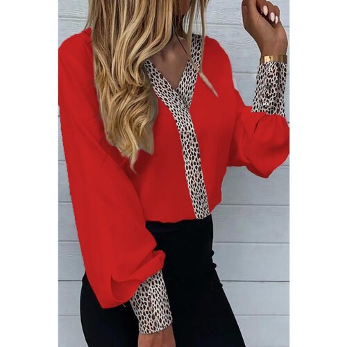 Fenzy Elegantna Bluza S Leopard Uzorkom Polina, Crvena Cijene