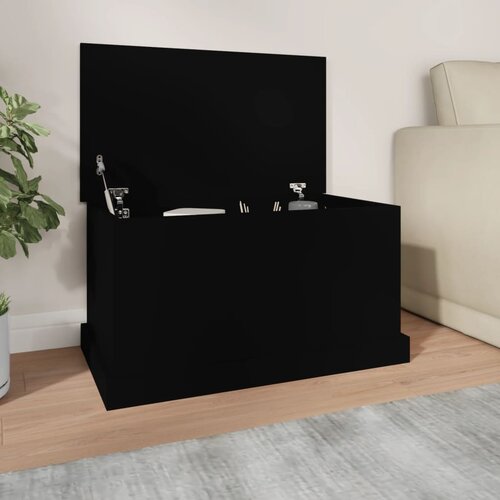 VidaXL Kutija za pohranu crna 70 x 40 x 28 cm od konstruiranog drva Slike