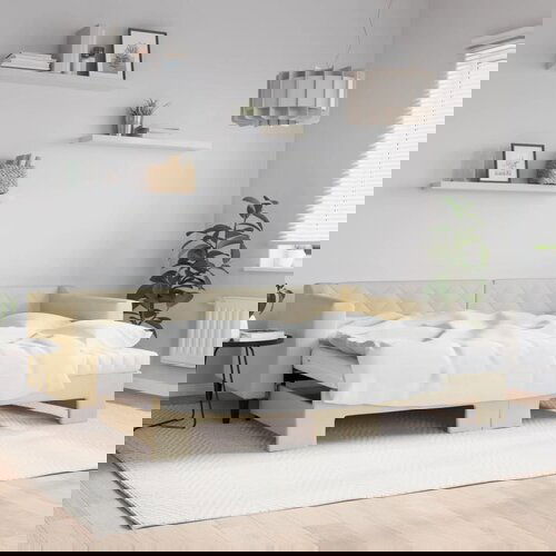 VidaXL Dnevni krevet na razvlačenje krem 80 x 200 cm od tkanine Slike