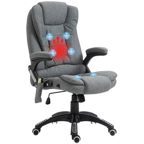  Ergonomska uredska masažna stolica s funkcijom grijanja tamno siva 68 x 72 x 110-120 cm Slike